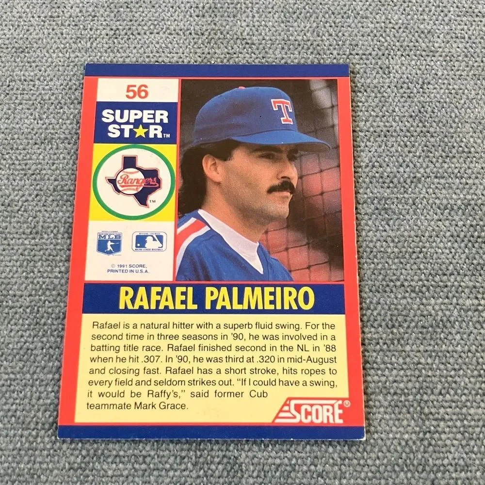 1991 Score Texas Rangers Baseball Card Trading Card